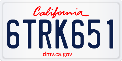 CA license plate 6TRK651