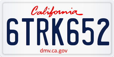 CA license plate 6TRK652
