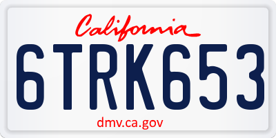 CA license plate 6TRK653
