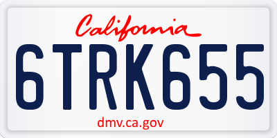 CA license plate 6TRK655