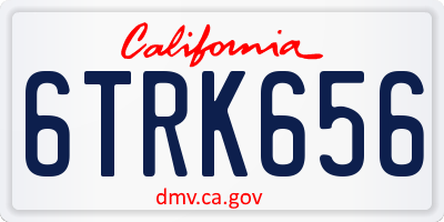 CA license plate 6TRK656