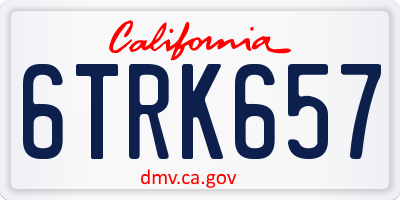 CA license plate 6TRK657