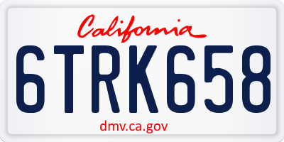 CA license plate 6TRK658