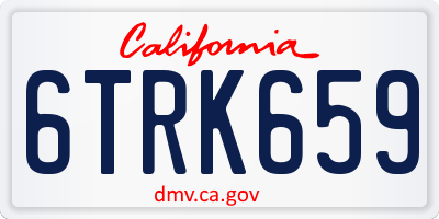 CA license plate 6TRK659