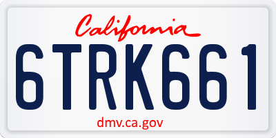 CA license plate 6TRK661