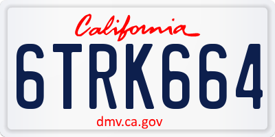 CA license plate 6TRK664