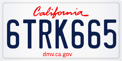 CA license plate 6TRK665