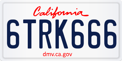 CA license plate 6TRK666
