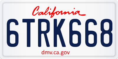 CA license plate 6TRK668