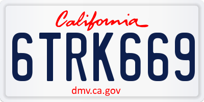CA license plate 6TRK669