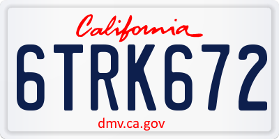 CA license plate 6TRK672