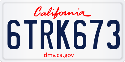 CA license plate 6TRK673