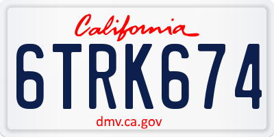 CA license plate 6TRK674