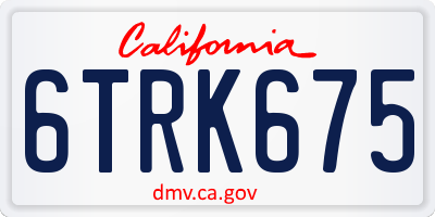 CA license plate 6TRK675