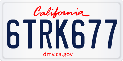CA license plate 6TRK677