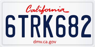 CA license plate 6TRK682