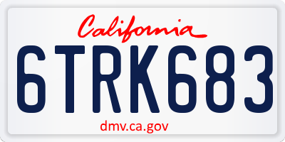 CA license plate 6TRK683