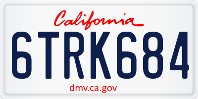 CA license plate 6TRK684