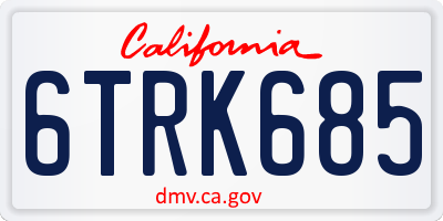 CA license plate 6TRK685