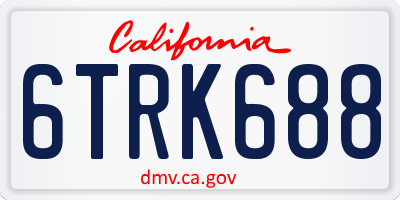 CA license plate 6TRK688
