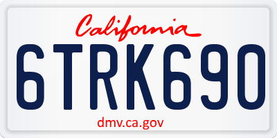 CA license plate 6TRK690