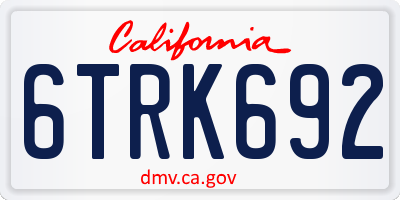 CA license plate 6TRK692