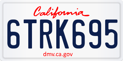 CA license plate 6TRK695