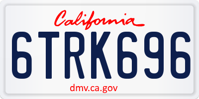 CA license plate 6TRK696