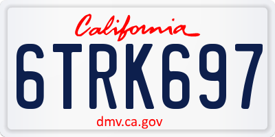 CA license plate 6TRK697