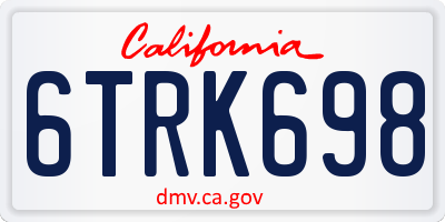 CA license plate 6TRK698