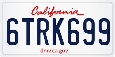 CA license plate 6TRK699