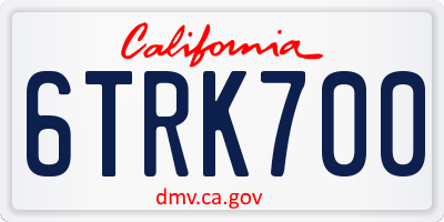 CA license plate 6TRK700
