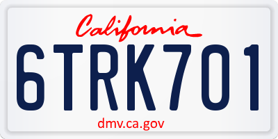 CA license plate 6TRK701