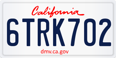 CA license plate 6TRK702