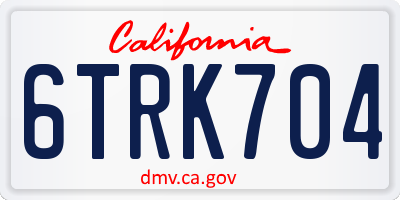 CA license plate 6TRK704