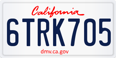 CA license plate 6TRK705