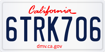 CA license plate 6TRK706