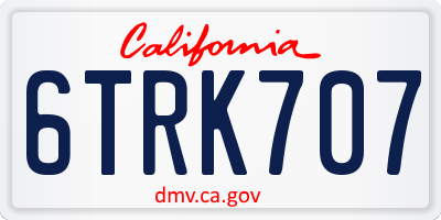 CA license plate 6TRK707