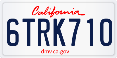 CA license plate 6TRK710