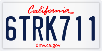 CA license plate 6TRK711
