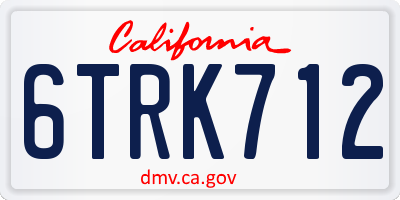 CA license plate 6TRK712