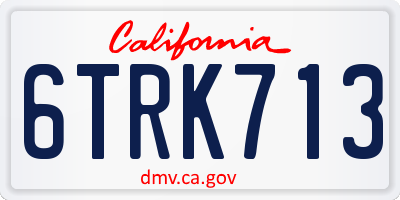 CA license plate 6TRK713