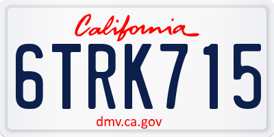 CA license plate 6TRK715