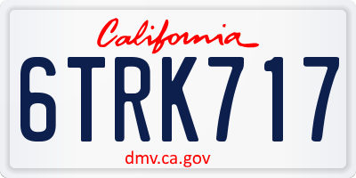 CA license plate 6TRK717