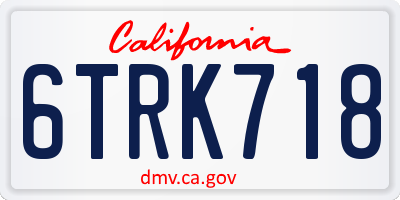 CA license plate 6TRK718