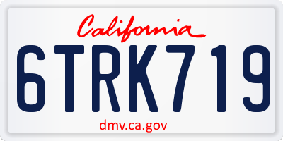 CA license plate 6TRK719