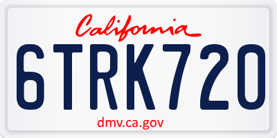 CA license plate 6TRK720