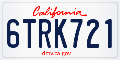 CA license plate 6TRK721