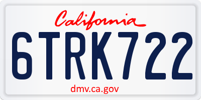 CA license plate 6TRK722