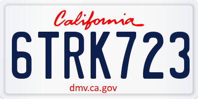 CA license plate 6TRK723